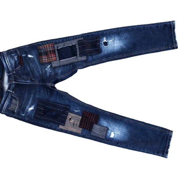 Rare Gianni Lupo Patchwork Jeans Size 28 - Picture 5 of 10